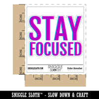 Stay Focused Double Vision Optical Illusion Waterproof Vinyl Phone Tablet Laptop Water Bottle Car Window Bumper Decal Sticker Set - 5 Pack