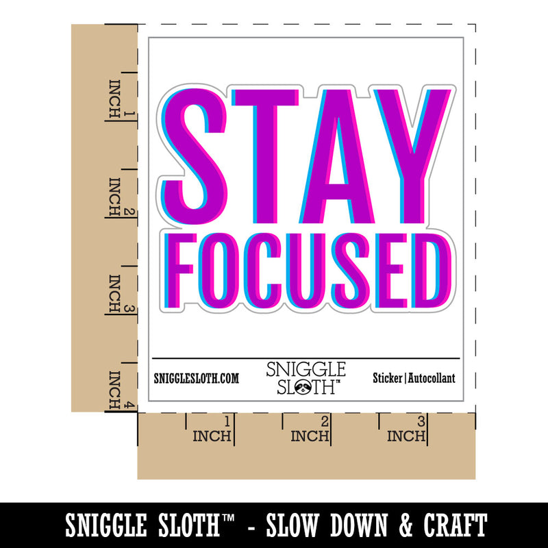 Stay Focused Double Vision Optical Illusion Waterproof Vinyl Phone Tablet Laptop Water Bottle Car Window Bumper Decal Sticker Set - 5 Pack