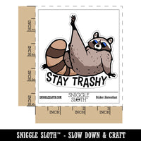 Stay Trashy Raccoon Funny Trash Panda Waterproof Vinyl Phone Tablet Laptop Water Bottle Car Window Bumper Decal Sticker Set - 5 Pack