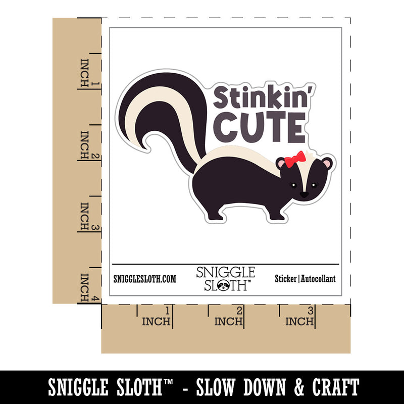 Stinkin Cute Skunk Waterproof Vinyl Phone Tablet Laptop Water Bottle Car Window Bumper Decal Sticker Set - 5 Pack