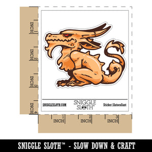 Stoic Dragon Kobold Creature Sitting Waterproof Vinyl Phone Tablet Laptop Water Bottle Car Window Bumper Decal Sticker Set - 5 Pack
