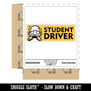 Student Driver Crying Funny Face Waterproof Vinyl Phone Tablet Laptop Water Bottle Car Window Bumper Decal Sticker Set - 5 Pack