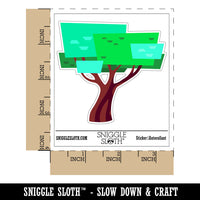 Stylized Geometric Tree Blocky Artsy Waterproof Vinyl Phone Tablet Laptop Water Bottle Car Window Bumper Decal Sticker Set - 5 Pack