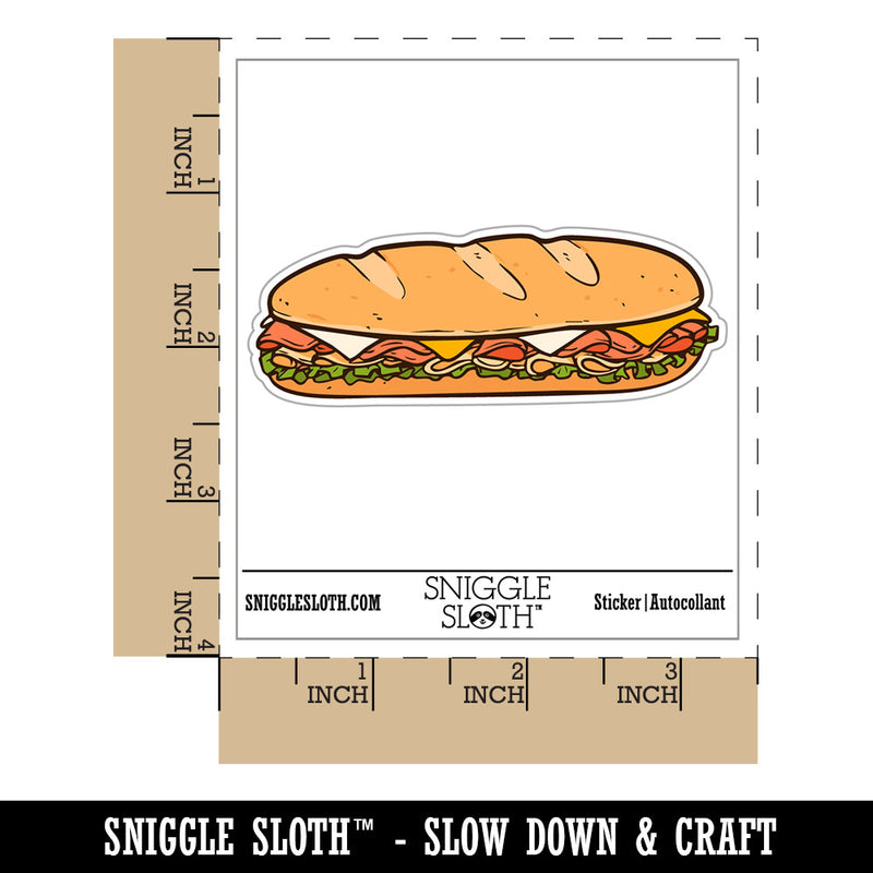Submarine Sandwich Hoagie Hero Sub Bread Waterproof Vinyl Phone Tablet Laptop Water Bottle Car Window Bumper Decal Sticker Set - 5 Pack