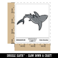Swimming Tiger Shark Ocean Fish Waterproof Vinyl Phone Tablet Laptop Water Bottle Car Window Bumper Decal Sticker Set - 5 Pack