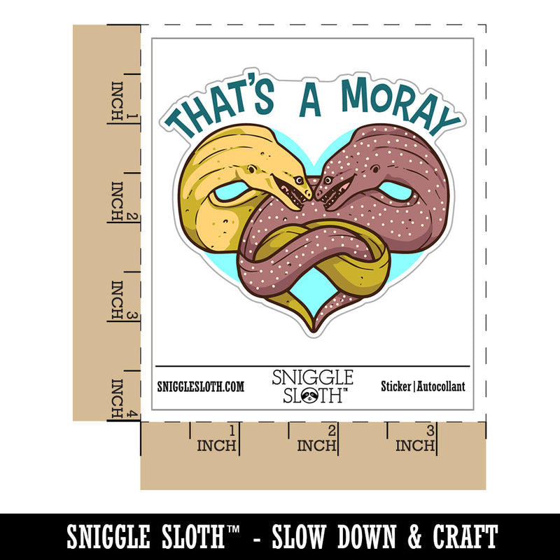 That's A Moray Amore Eels Heart Fish Love Funny Waterproof Vinyl Phone Tablet Laptop Water Bottle Car Window Bumper Decal Sticker Set - 5 Pack
