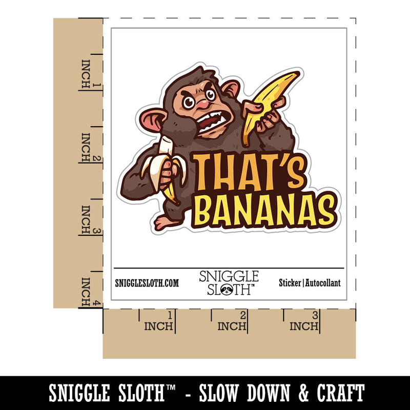 That's Bananas Shocked Surprised Monkey Ape Waterproof Vinyl Phone Tablet Laptop Water Bottle Car Window Bumper Decal Sticker Set - 5 Pack