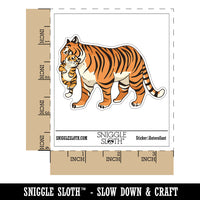 Tiger Mom Cub Cute Baby Cat Waterproof Vinyl Phone Tablet Laptop Water Bottle Car Window Bumper Decal Sticker Set - 5 Pack