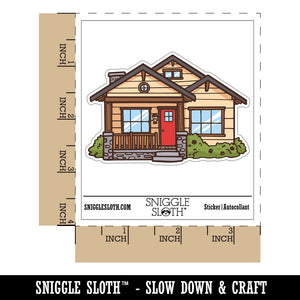 Traditional Craftsman Style House Home Waterproof Vinyl Phone Tablet Laptop Water Bottle Car Window Bumper Decal Sticker Set - 5 Pack