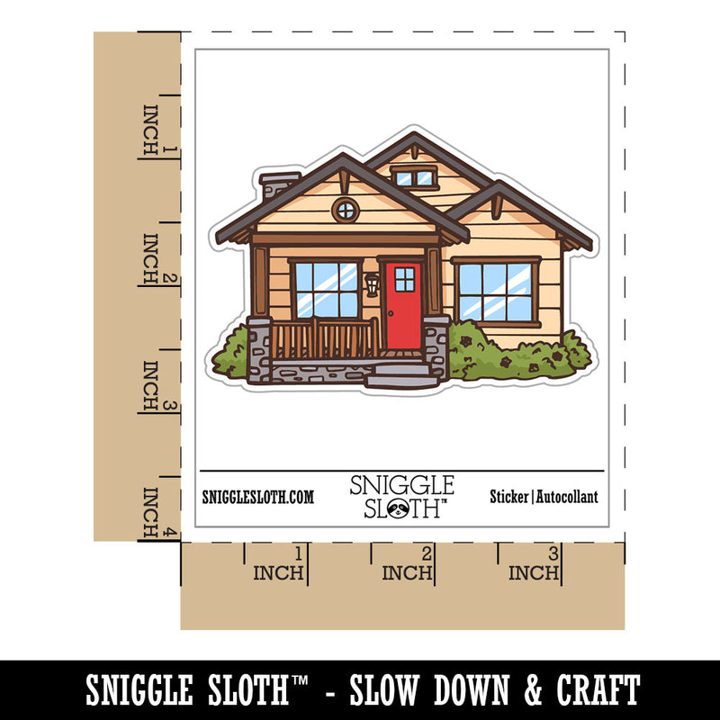 Traditional Craftsman Style House Home Waterproof Vinyl Phone Tablet Laptop Water Bottle Car Window Bumper Decal Sticker Set - 5 Pack
