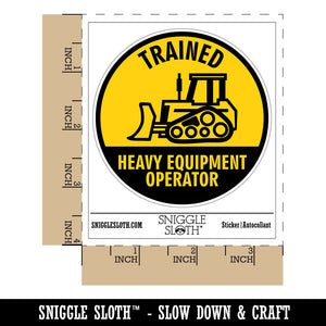 Trained Heavy Equipment Operator Builder Bulldozer Waterproof Vinyl Phone Tablet Laptop Water Bottle Car Window Bumper Decal Sticker Set - 5 Pack