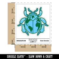 Travel Bug World Globe Beetle Waterproof Vinyl Phone Tablet Laptop Water Bottle Car Window Bumper Decal Sticker Set - 5 Pack