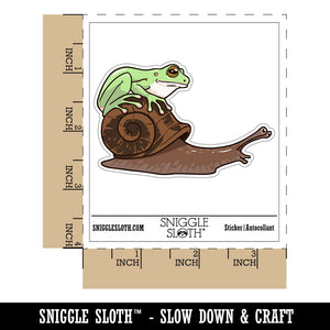 Tree Frog Riding Garden Snail Waterproof Vinyl Phone Tablet Laptop Water Bottle Car Window Bumper Decal Sticker Set - 5 Pack