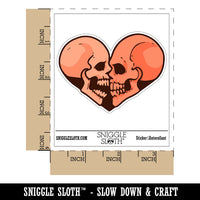 Two Skulls Kissing Heart Waterproof Vinyl Phone Tablet Laptop Water Bottle Car Window Bumper Decal Sticker Set - 5 Pack