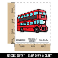 Two Storey Double_Decker Bus Public Transportation Waterproof Vinyl Phone Tablet Laptop Water Bottle Car Window Bumper Decal Sticker Set - 5 Pack