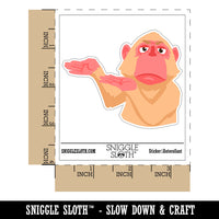 Unamused Monkey Presenting with Hands Gesture Waterproof Vinyl Phone Tablet Laptop Water Bottle Car Window Bumper Decal Sticker Set - 5 Pack