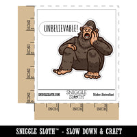 Unbelievable Shocked Bigfoot Cryptid Sasquatch Waterproof Vinyl Phone Tablet Laptop Water Bottle Car Window Bumper Decal Sticker Set - 5 Pack