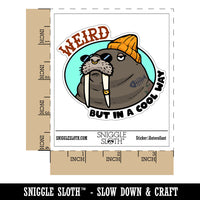 Weird But In A Cool Way Walrus Hipster Waterproof Vinyl Phone Tablet Laptop Water Bottle Car Window Bumper Decal Sticker Set - 5 Pack