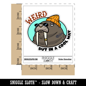Weird But In A Cool Way Walrus Hipster Waterproof Vinyl Phone Tablet Laptop Water Bottle Car Window Bumper Decal Sticker Set - 5 Pack