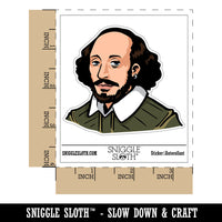 William Shakespeare Bard Playwright Historical Figure Waterproof Vinyl Phone Tablet Laptop Water Bottle Car Window Bumper Decal Sticker Set - 5 Pack