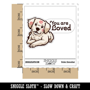 You Are Loved Puppy Lipstick Kisses Waterproof Vinyl Phone Tablet Laptop Water Bottle Car Window Bumper Decal Sticker Set - 5 Pack