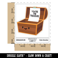 You're the Treasure Chest Funny Compliment Waterproof Vinyl Phone Tablet Laptop Water Bottle Car Window Bumper Decal Sticker Set - 5 Pack