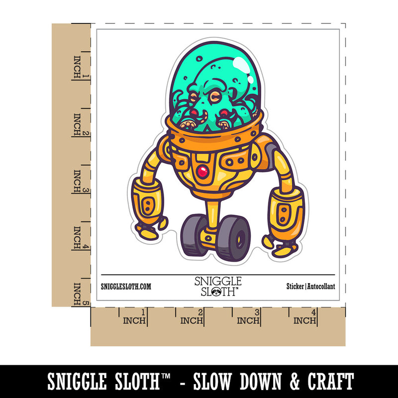 Water Bottle Sticker Set Alien Space Suit Robot Mech Science Fiction Cute Waterproof Vinyl Stickers Pack Decal, Skateboard, Laptop, Car, Window, Bumper - 5 Pack