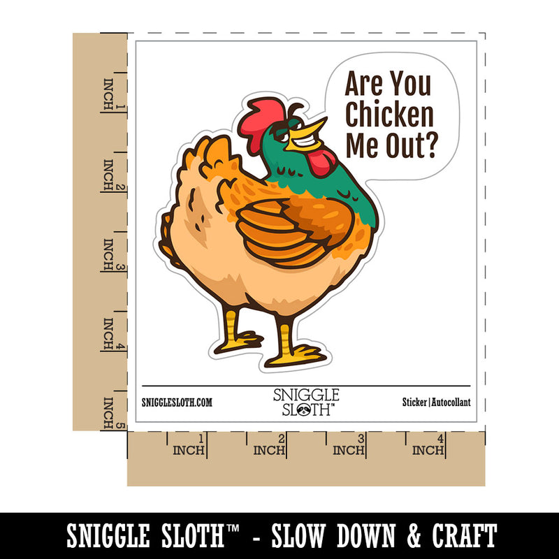 Water Bottle Sticker Set Are You Chicken Me Out Flirty Rooster Cute Waterproof Vinyl Stickers Pack Decal, Skateboard, Laptop, Car, Window, Bumper - 5 Pack