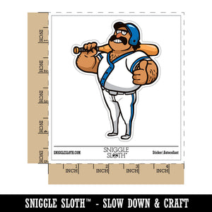 Water Bottle Sticker Set Burly Cartoon Baseball Player Batter Man Cute Waterproof Vinyl Stickers Pack Decal, Skateboard, Laptop, Car, Window, Bumper - 5 Pack