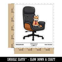 Water Bottle Sticker Set Business Cat In Executive Office Chair Cute Waterproof Vinyl Stickers Pack Decal, Skateboard, Laptop, Car, Window, Bumper - 5 Pack