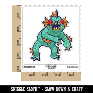 Water Bottle Sticker Set Creepy Cartoon Sea Monster Creature Cute Waterproof Vinyl Stickers Pack Decal, Skateboard, Laptop, Car, Window, Bumper - 5 Pack