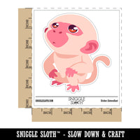 Water Bottle Sticker Set Curious Inquisitive Little Monkey Looking Up Cute Waterproof Vinyl Stickers Pack Decal, Skateboard, Laptop, Car, Window, Bumper - 5 Pack