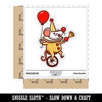 Water Bottle Sticker Set Cute Circus Mouse Unicycle Balloon Horn Cute Waterproof Vinyl Stickers Pack Decal, Skateboard, Laptop, Car, Window, Bumper - 5 Pack
