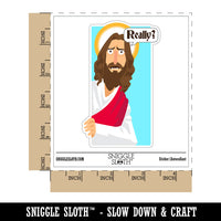 Water Bottle Sticker Set Disappointed Jesus Really Questioning Funny Cute Waterproof Vinyl Stickers Pack Decal, Skateboard, Laptop, Car, Window, Bumper - 5 Pack