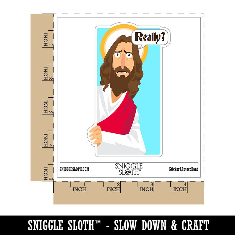 Water Bottle Sticker Set Disappointed Jesus Really Questioning Funny Cute Waterproof Vinyl Stickers Pack Decal, Skateboard, Laptop, Car, Window, Bumper - 5 Pack