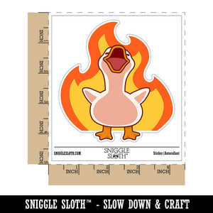 Water Bottle Sticker Set Evil Goose Laughing Fire Funny Cackle Villain Cute Waterproof Vinyl Stickers Pack Decal, Skateboard, Laptop, Car, Window, Bumper - 5 Pack