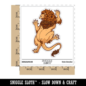 Water Bottle Sticker Set Ferocious Crawling Lion Regal Cat Fierce Cute Waterproof Vinyl Stickers Pack Decal, Skateboard, Laptop, Car, Window, Bumper - 5 Pack