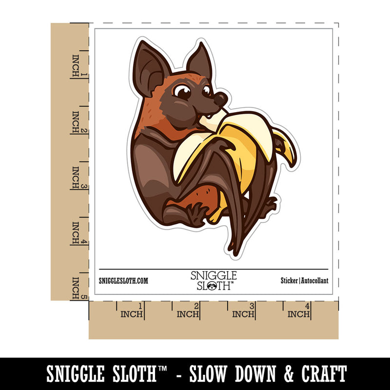 Water Bottle Sticker Set Fruit Bat Eating Banana Cute Waterproof Vinyl Stickers Pack Decal, Skateboard, Laptop, Car, Window, Bumper - 5 Pack