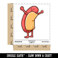 Water Bottle Sticker Set Hot Dog Buns Butt Food Funny Cute Waterproof Vinyl Stickers Pack Decal, Skateboard, Laptop, Car, Window, Bumper - 5 Pack