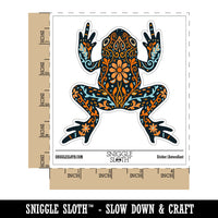 Water Bottle Sticker Set Floral Flower Frog Toad Fern Leaves Vines Cute Waterproof Vinyl Stickers Pack Decal, Skateboard, Laptop, Car, Window, Bumper - 5 Pack
