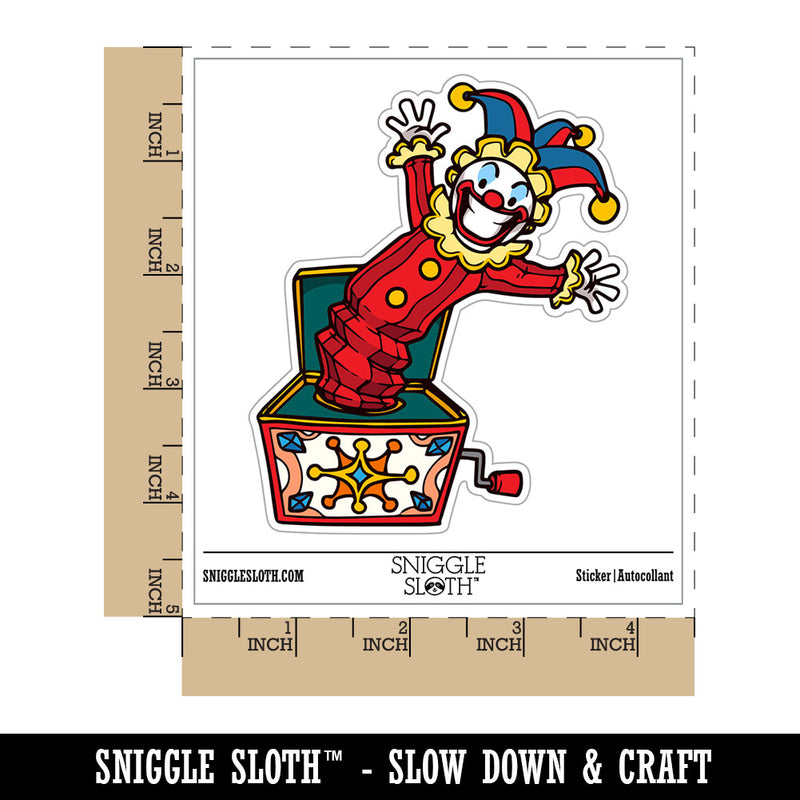 Water Bottle Sticker Set Jack-In-The-Box Circus Clown Toy Cute Waterproof Vinyl Stickers Pack Decal, Skateboard, Laptop, Car, Window, Bumper - 5 Pack