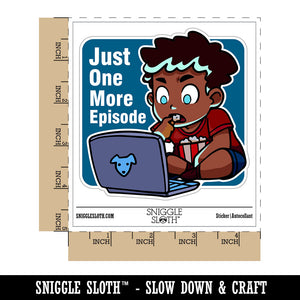 Water Bottle Sticker Set Just One More Episode Streaming Videos Shows Cute Waterproof Vinyl Stickers Pack Decal, Skateboard, Laptop, Car, Window, Bumper - 5 Pack