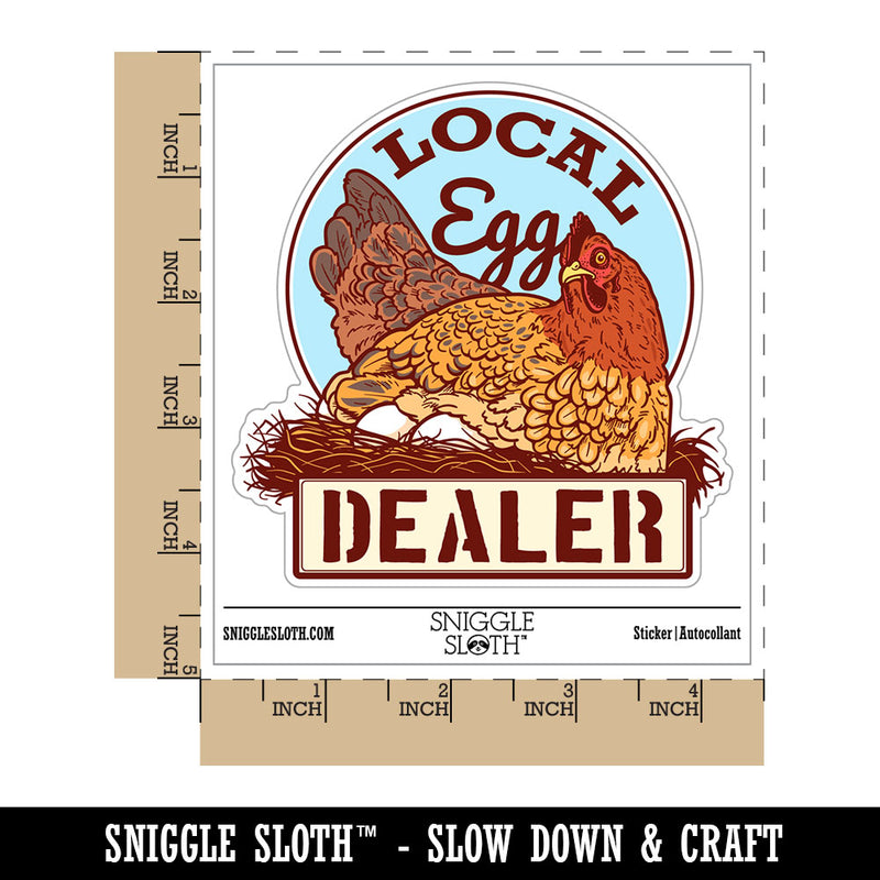 Water Bottle Sticker Set Local Egg Dealer Chicken Hen Nest Cute Waterproof Vinyl Stickers Pack Decal, Skateboard, Laptop, Car, Window, Bumper - 5 Pack