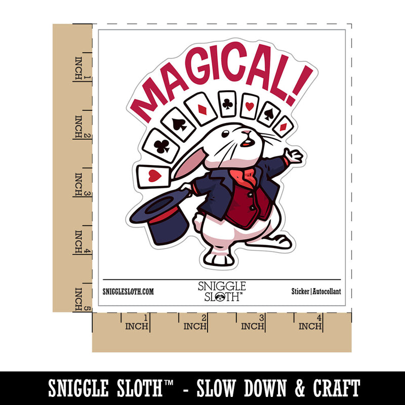 Water Bottle Sticker Set Magical Magician Bunny Rabbit Cards Cute Waterproof Vinyl Stickers Pack Decal, Skateboard, Laptop, Car, Window, Bumper - 5 Pack