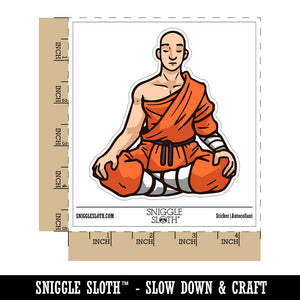 Water Bottle Sticker Set Meditating Shao Lin Monk Robes Man Cute Waterproof Vinyl Stickers Pack Decal, Skateboard, Laptop, Car, Window, Bumper - 5 Pack