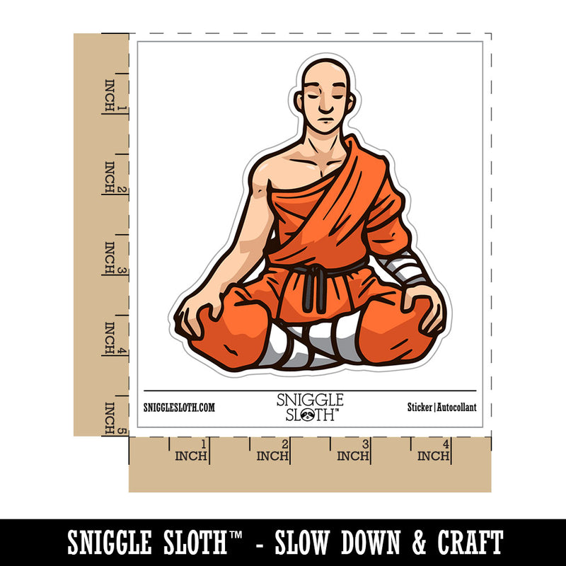 Water Bottle Sticker Set Meditating Shao Lin Monk Robes Man Cute Waterproof Vinyl Stickers Pack Decal, Skateboard, Laptop, Car, Window, Bumper - 5 Pack
