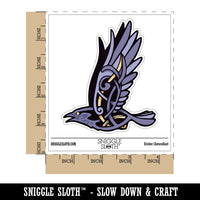 Water Bottle Sticker Set Norse Viking Rune Raven Crow Flying Bird Cute Waterproof Vinyl Stickers Pack Decal, Skateboard, Laptop, Car, Window, Bumper - 5 Pack