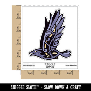 Water Bottle Sticker Set Norse Viking Rune Raven Crow Flying Bird Cute Waterproof Vinyl Stickers Pack Decal, Skateboard, Laptop, Car, Window, Bumper - 5 Pack