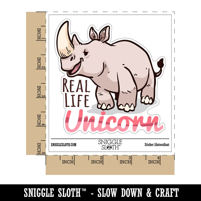 Water Bottle Sticker Set Rhino Rhinoceros Real life Unicorn Cute Waterproof Vinyl Stickers Pack Decal, Skateboard, Laptop, Car, Window, Bumper - 5 Pack