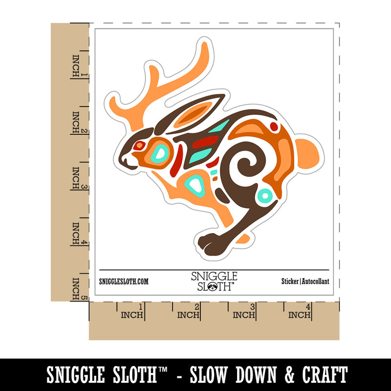 Water Bottle Sticker Set Southwestern Jackalope Tribal Native American Cute Waterproof Vinyl Stickers Pack Decal, Skateboard, Laptop, Car, Window, Bumper - 5 Pack